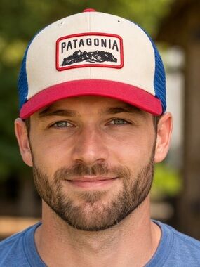 Patagonia Rare Colorblock Climb A Mountain Trucker Hat Mesh Snapback Cap